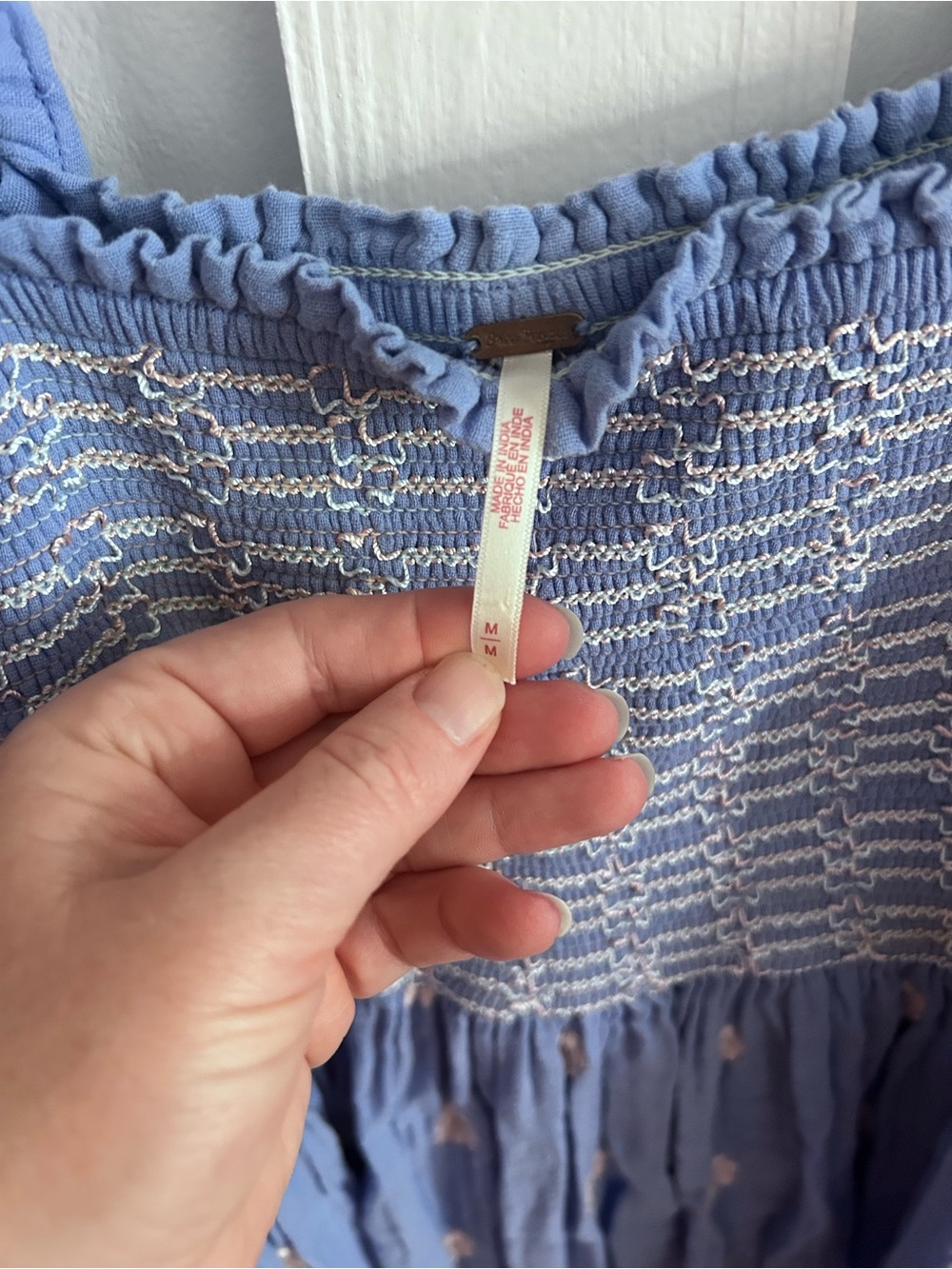 Free People Lavender Blue Floral Smocked Maxi Dress - Picture 5 of 5